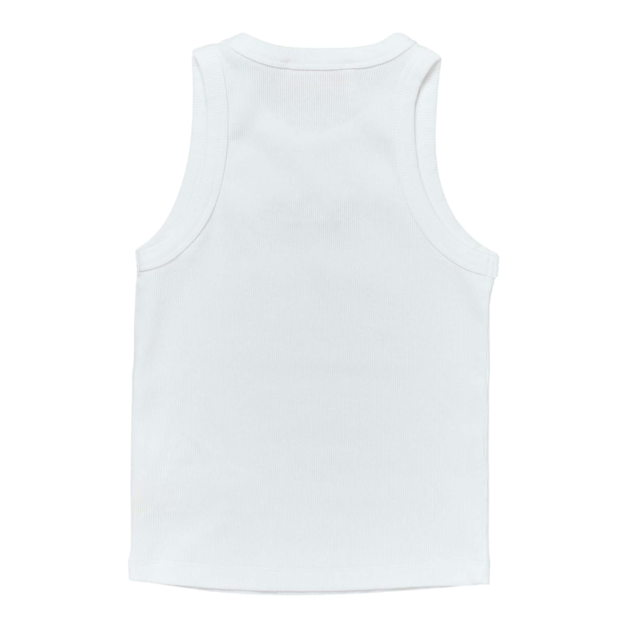 Saint Barth Canotta Tinta Unita con Stampa per Bambina BLUE002 BIANCO SAINT BARTH 