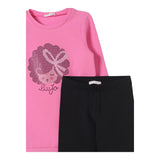 LIU JO completo 2pz felpa-leggins bicolore Rosa/nero per Bambina KF4024X ROSA/NERO LIU JO 