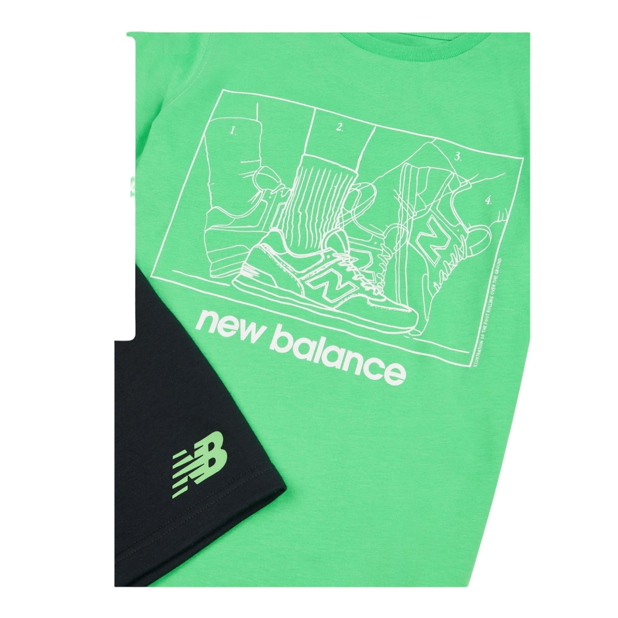 New Balance Completo 2 Pezzi T-Shirt-Bermuda Bicolore per Bambino LAKB0134 VERDE/NERO NEW BALANCE 