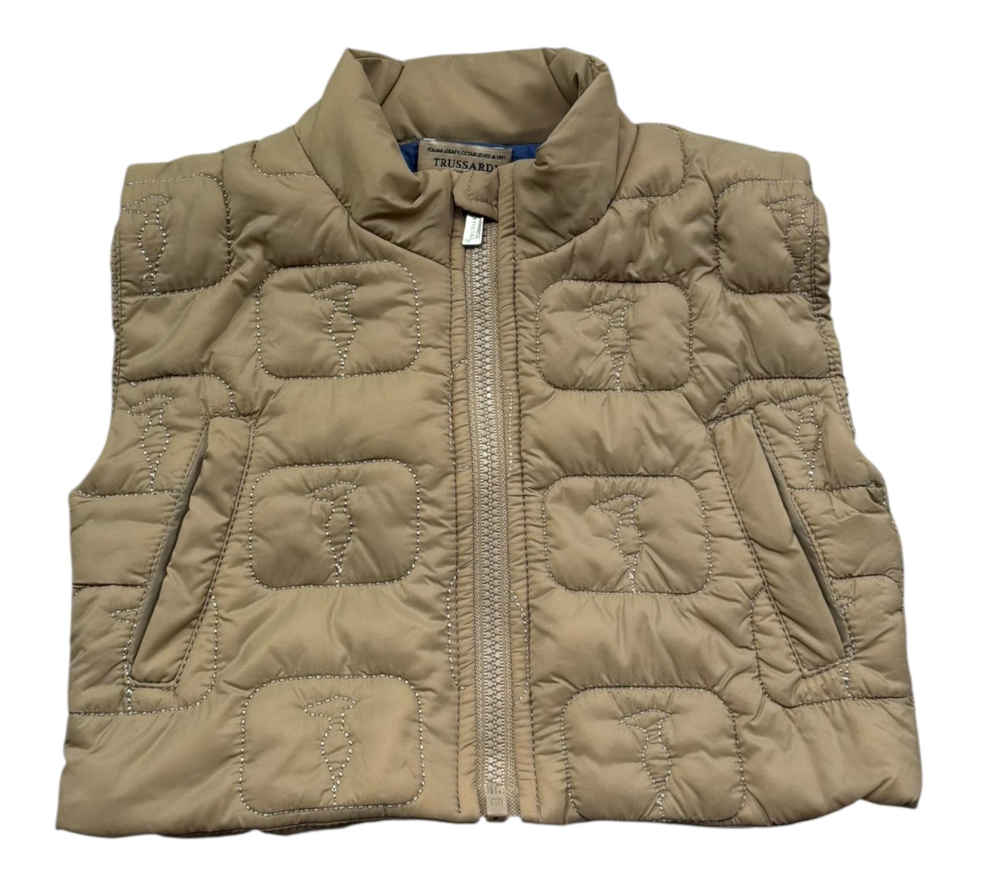 Trussardi Gilet Tinta Unita con Ricami per Neonato TIP26079PI BEIGE TRUSSARDI 