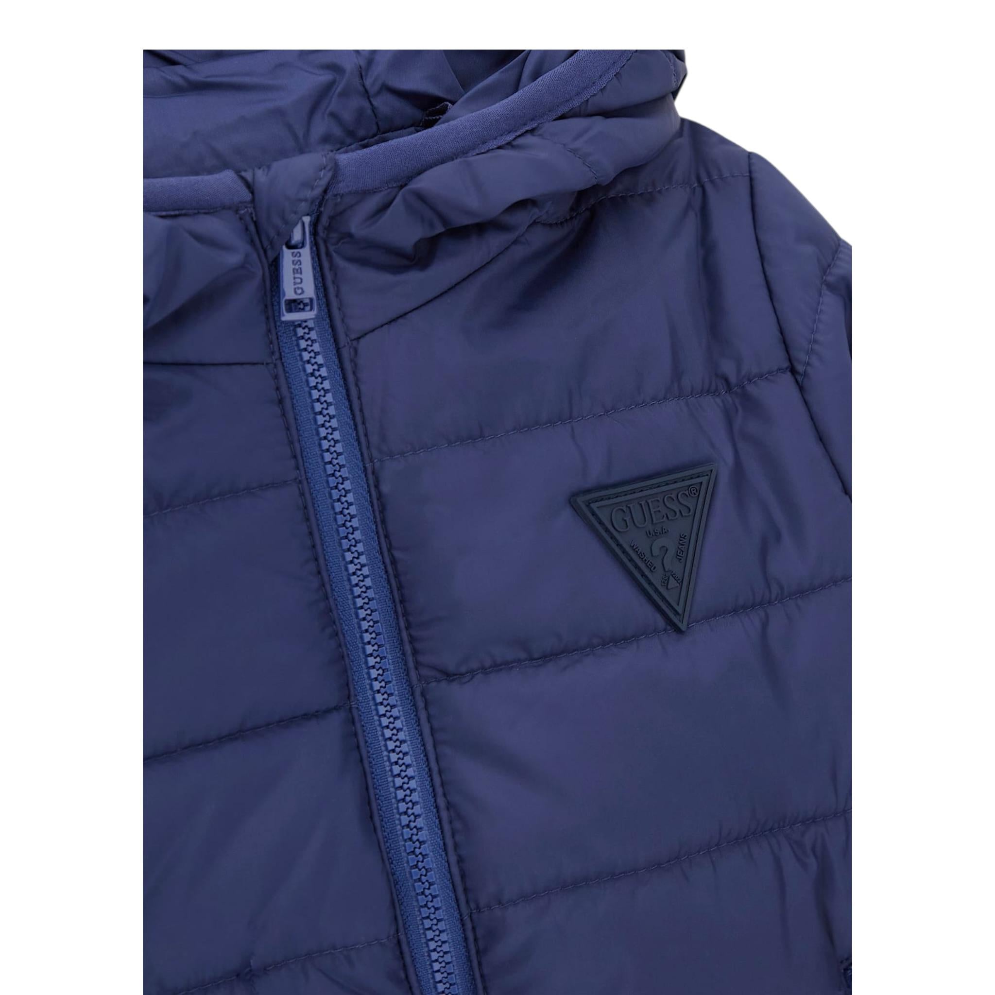 Guess Giubbino Tinta Unita con Cappuccio per Neonato H4BT03WCFM0 BLU GUESS 