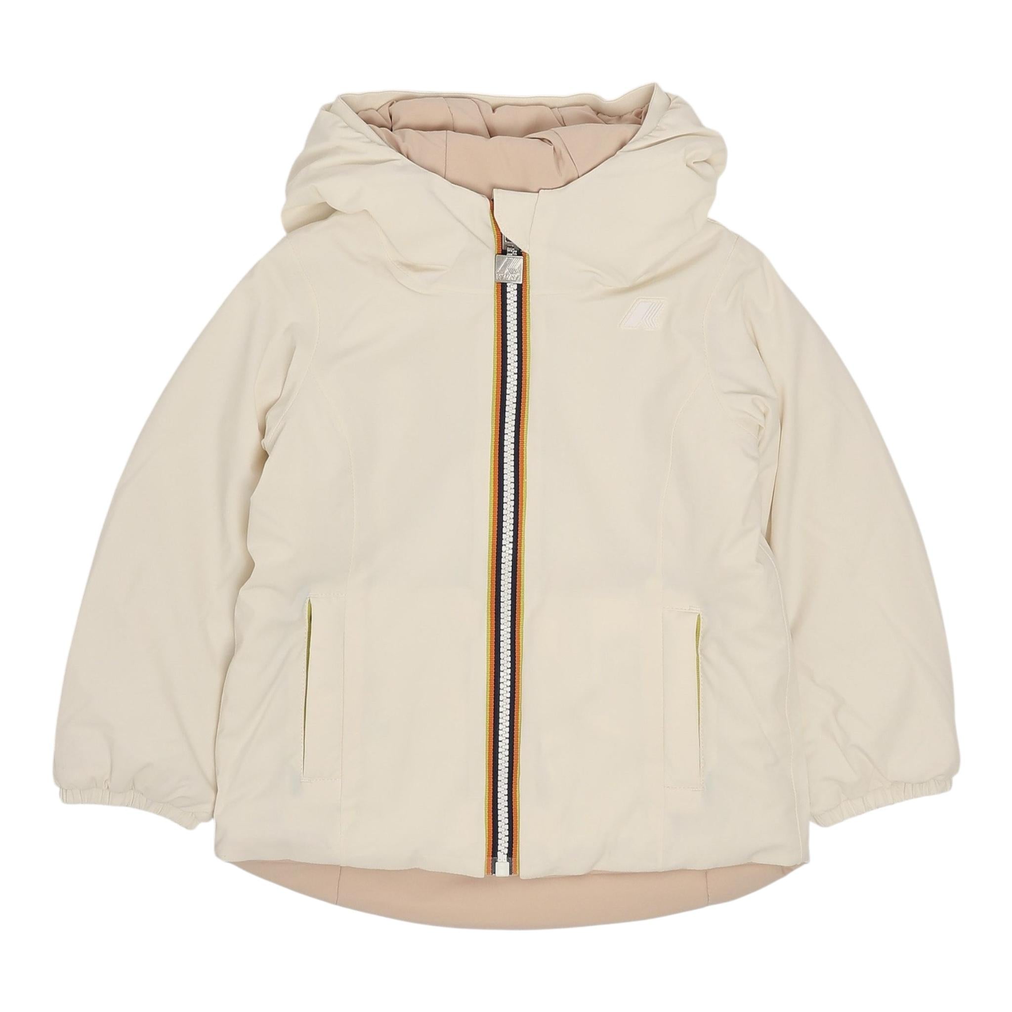 K-WAY giubbino reversibile bicolore con zip e cappuccio Bianco/rosa per Bambina K71339WX BIANCO/ROSA K-WAY 