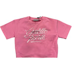 Gaelle T-Shirt Girocollo Tinta Unita con Logo per Bambina 2746MY00380 ROSA GAELLE 