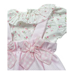 La Stupenderia Completo 2 Pezzi Bicolore Salopette-Camicia per Neonata TBCT588 BIANCO/ROSA LA STUPENDERIA 