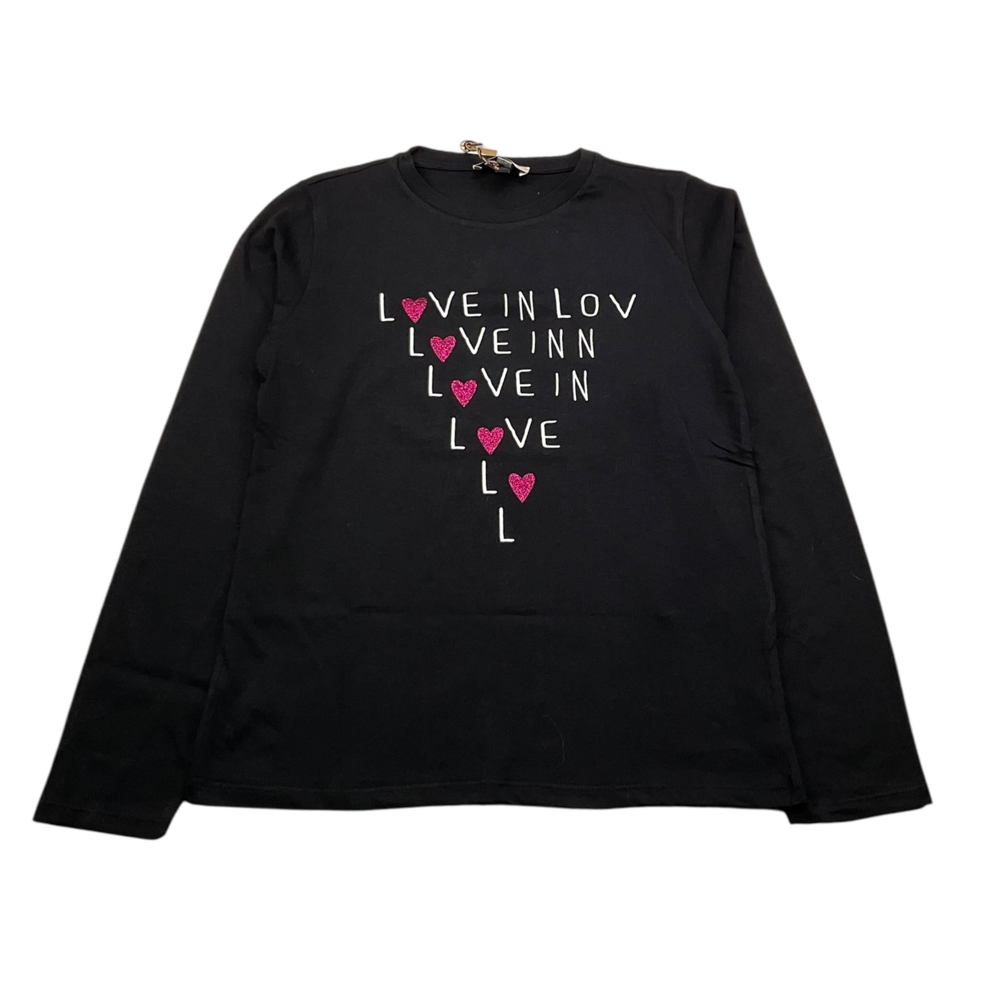 DIXIE shirt girocollo tinta unita con stampe in contrasto Nero per Bambina LB38030G42 NERO DIXIE 