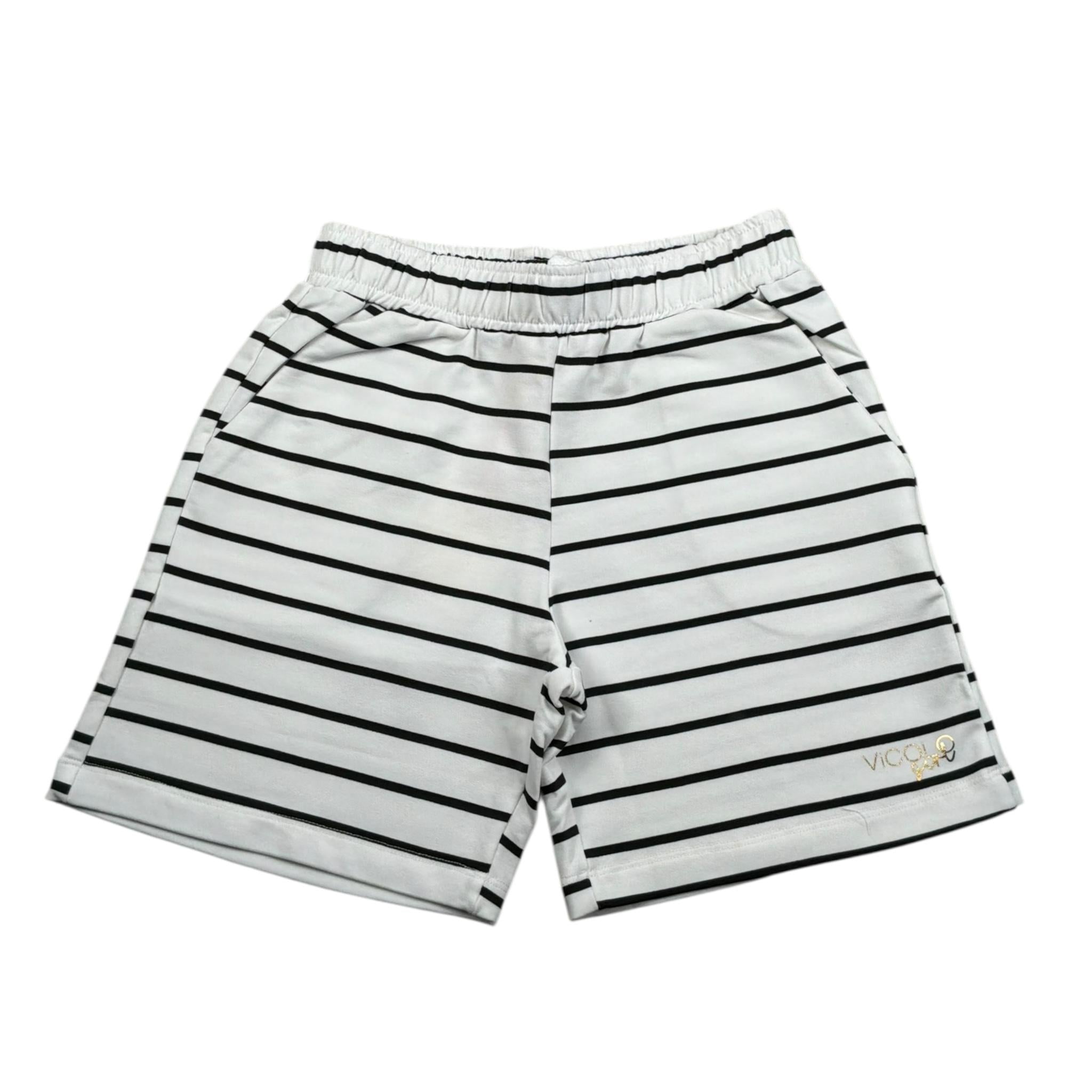 Vicolo Short Tinta Unita Fantasia A Righe per Bambina 3146SF00365 BIANCO VICOLO 