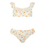 Mefui Costume 2 Pezzi Fascia-Slip Tinta Unita con Fantasia per Bambina MJ250201X08 PANNA MEFUI 