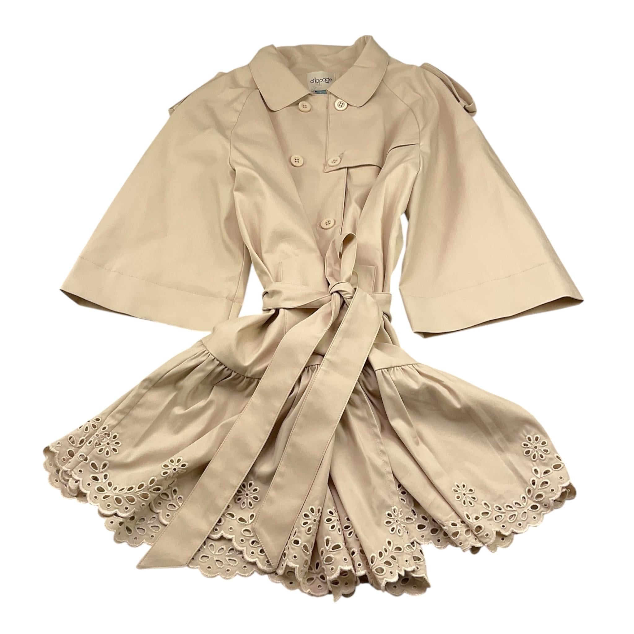 A' La Page Trench Tinta Unita con Ricami per Bambina 25SAGCSP00062 BEIGE A' LA PAGE 