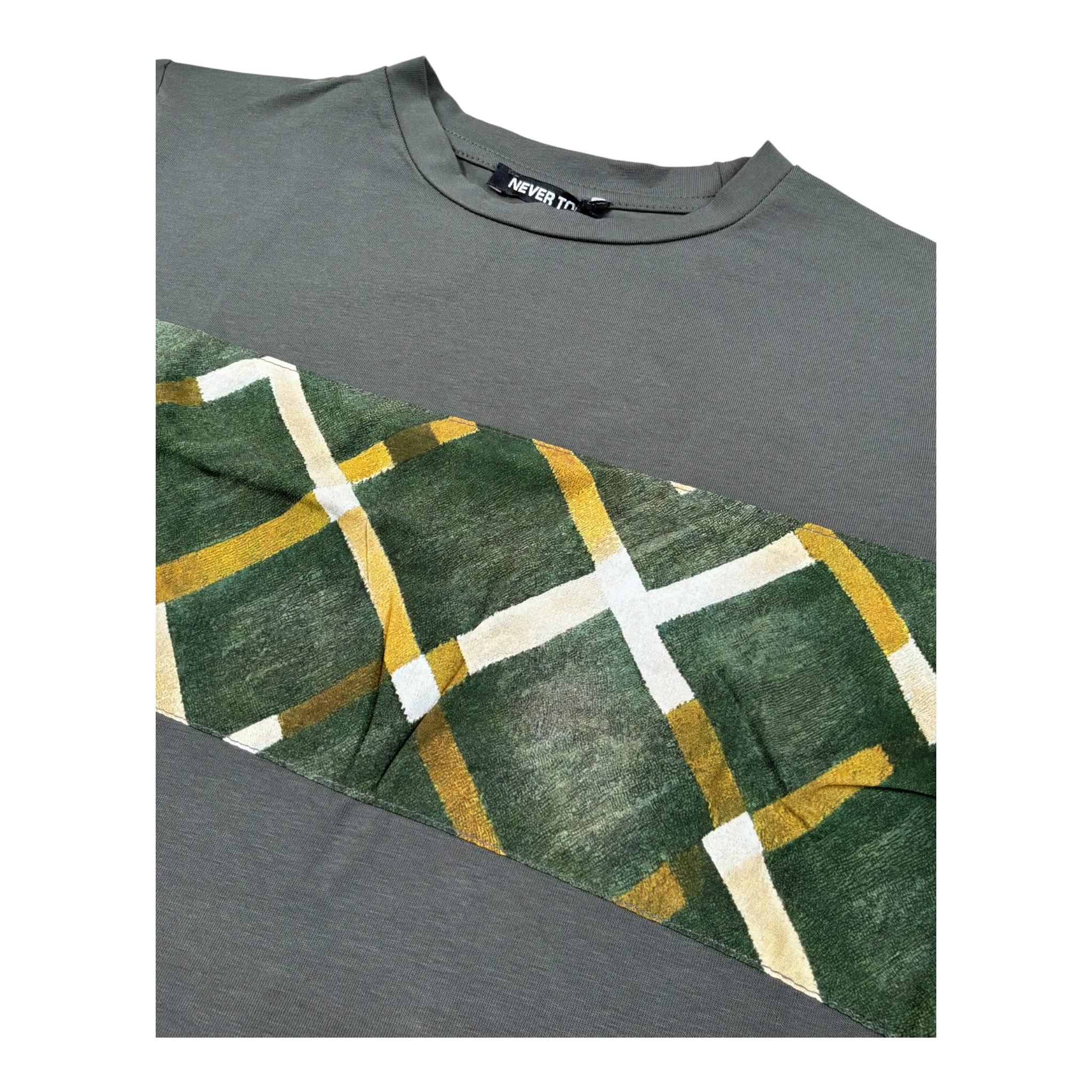 Never Too T-Shirt Girocollo tinta unita con Stampa Verde per Bambino NT2325R VERDE NEVER TOO 