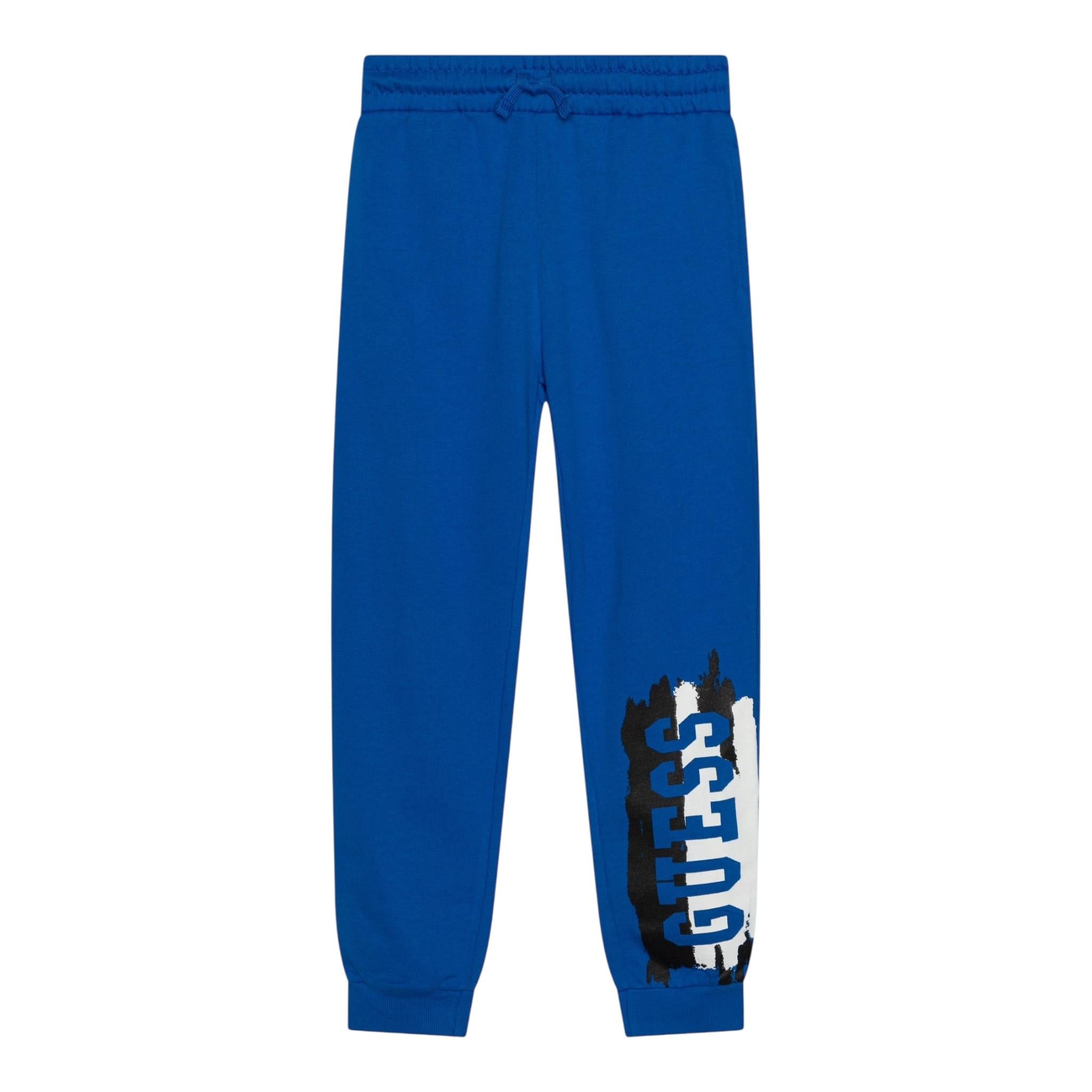 GUESS pantalone tuta tinta unita con stampa logo Blu per Bambino N4YQ11KA6R3 BLU GUESS 