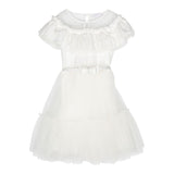 Monnalisa Schlichtes Kleid mit Tüll und weißen Rüschen für Mädchen