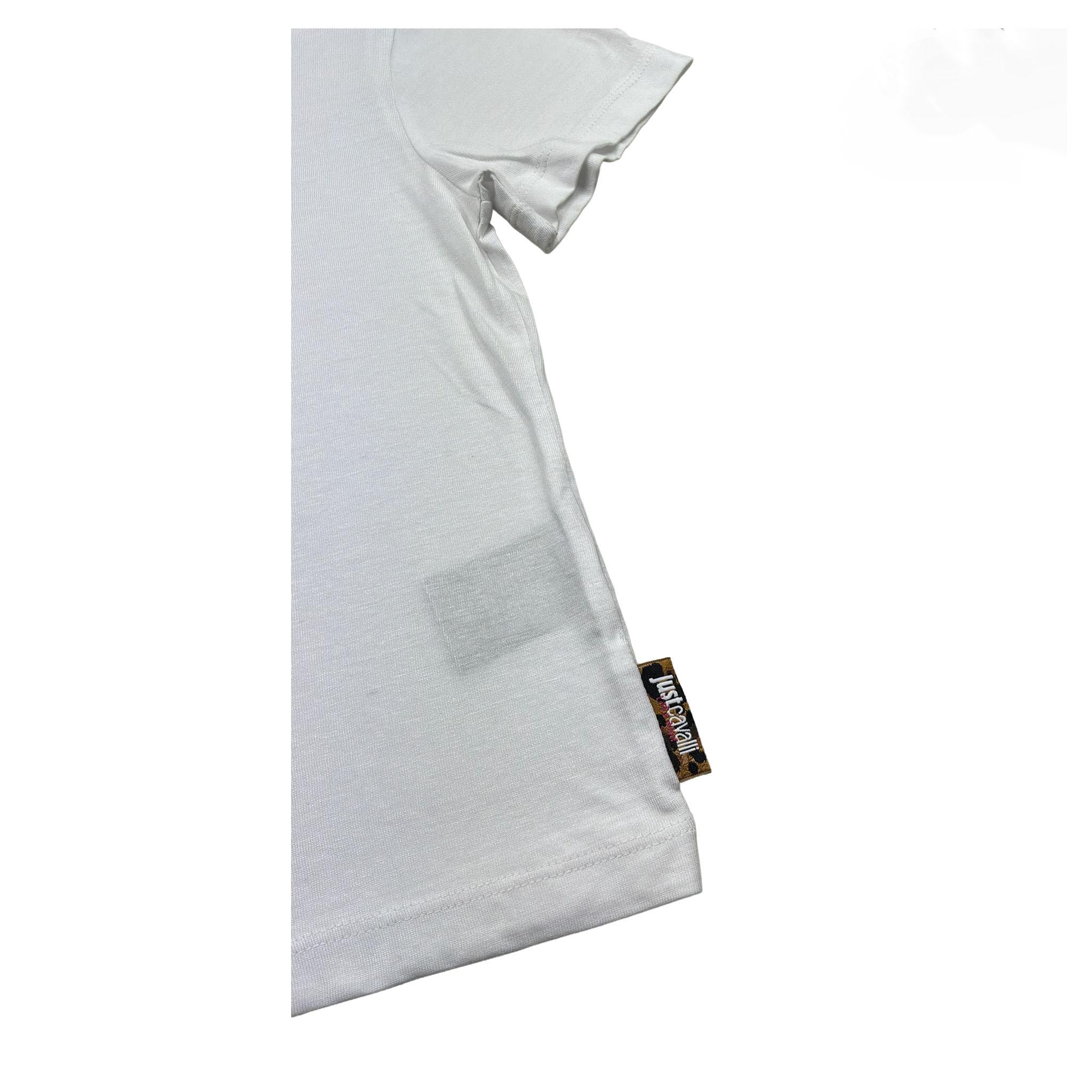 Just Cavalli T-Shirt Girocollo Tinta Unita con Logo per Bambina JGP26041TS BIANCO JUST CAVALLI 