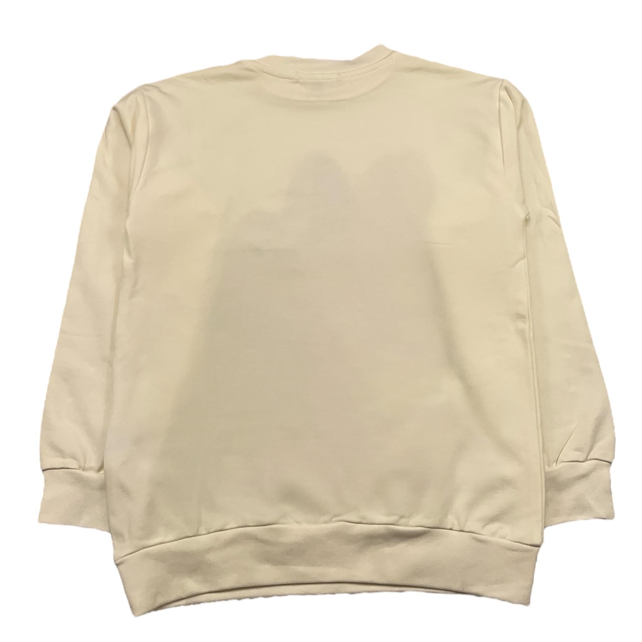 NEVER TOO felpa chiusa girocoll tinta unita con stampa Panna per Bambino NT2152B PANNA NEVER TOO 