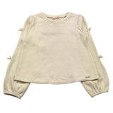 LIU JO felpa chiusa girocollo tinta unita con fiocchi Panna per Bambina KF4115 PANNA LIU JO 