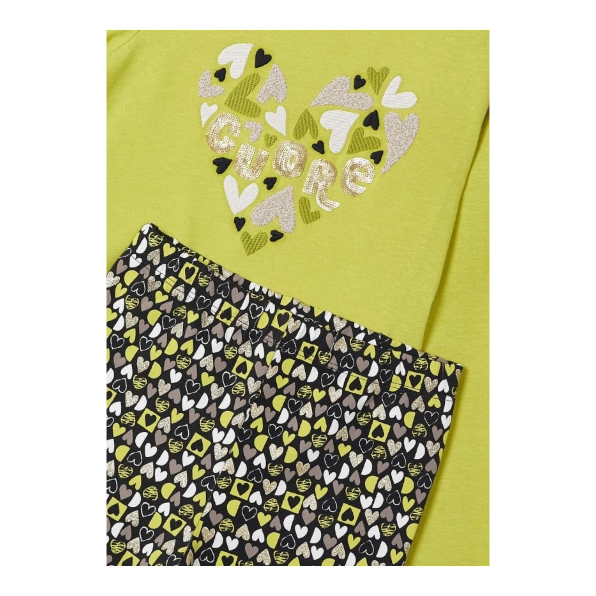 MAYORAL completo 2 pezzi shirt-leggins fantasia floreale Verde per Bambina 4713X VERDE MAYORAL 