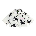 BARROW KIDS camicia modello crop tinta unita con stampa palme Panna per Bambina 033086 PANNA BARROW KIDS 