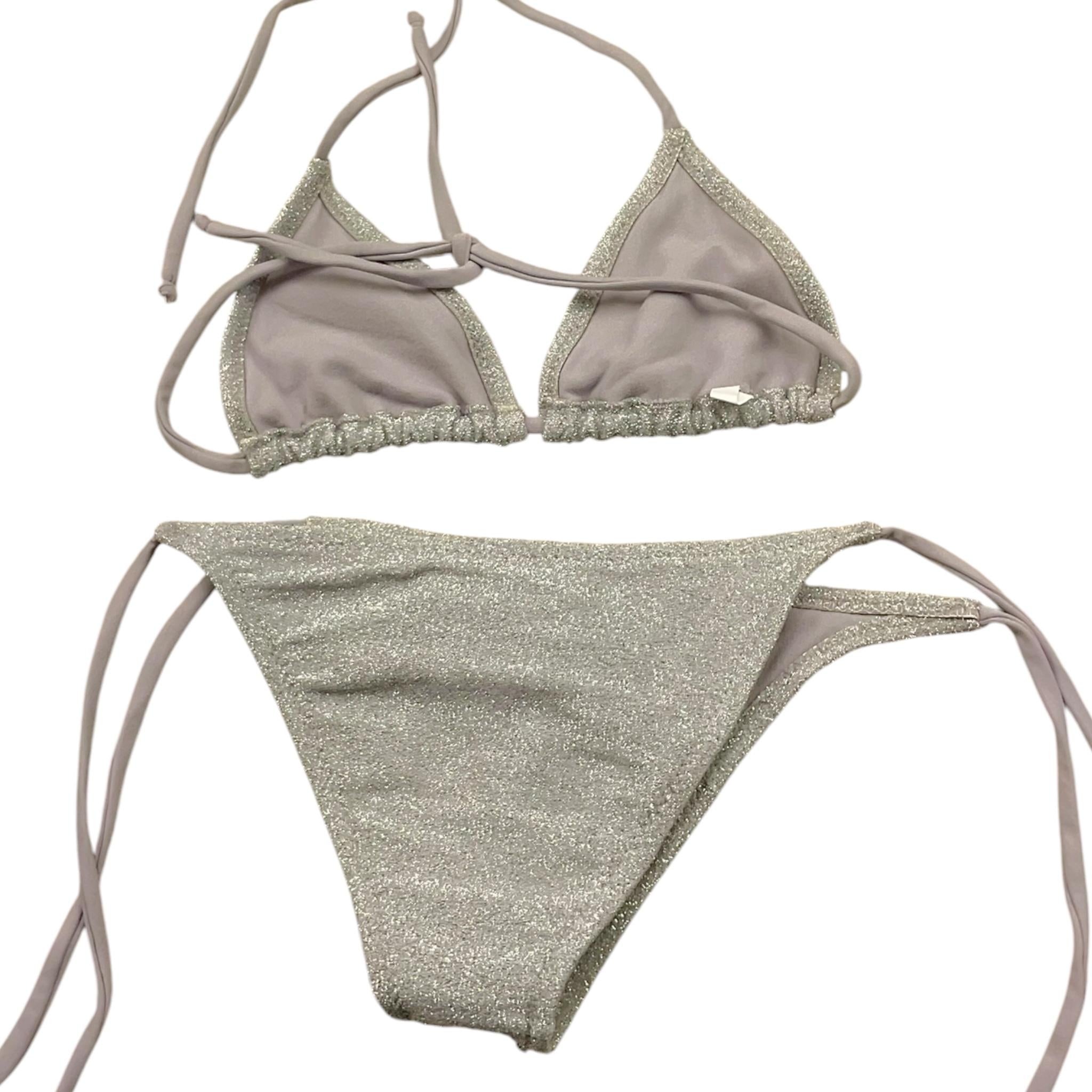 Plume Éthérée Costume 2 Pezzi Triangolo-Slip per Bambina P21ARG GRIGIO PLUME ÉTHÉRÉE 