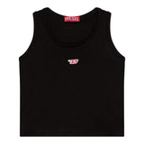 Diesel Canotta tinta unita con Logo Nero per Bambina J02238XX NERO DIESEL 