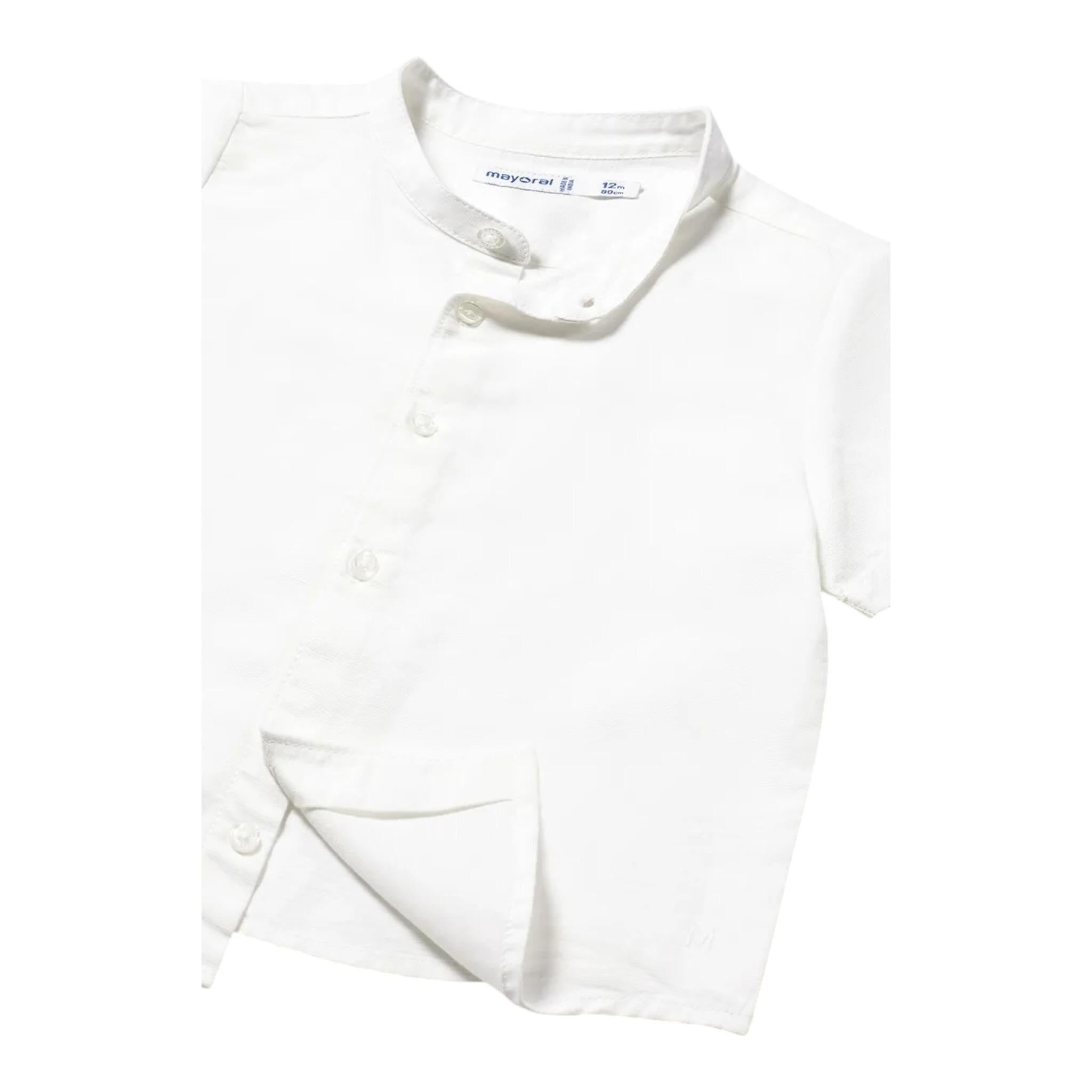Mayoral Camicia Tinta Unita Mezza Manica per Neonato 1110 BIANCO MAYORAL 