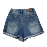 Cecyle Short In Denim Tinta Unita Con Girovita Regolabile Blu Per Bambina