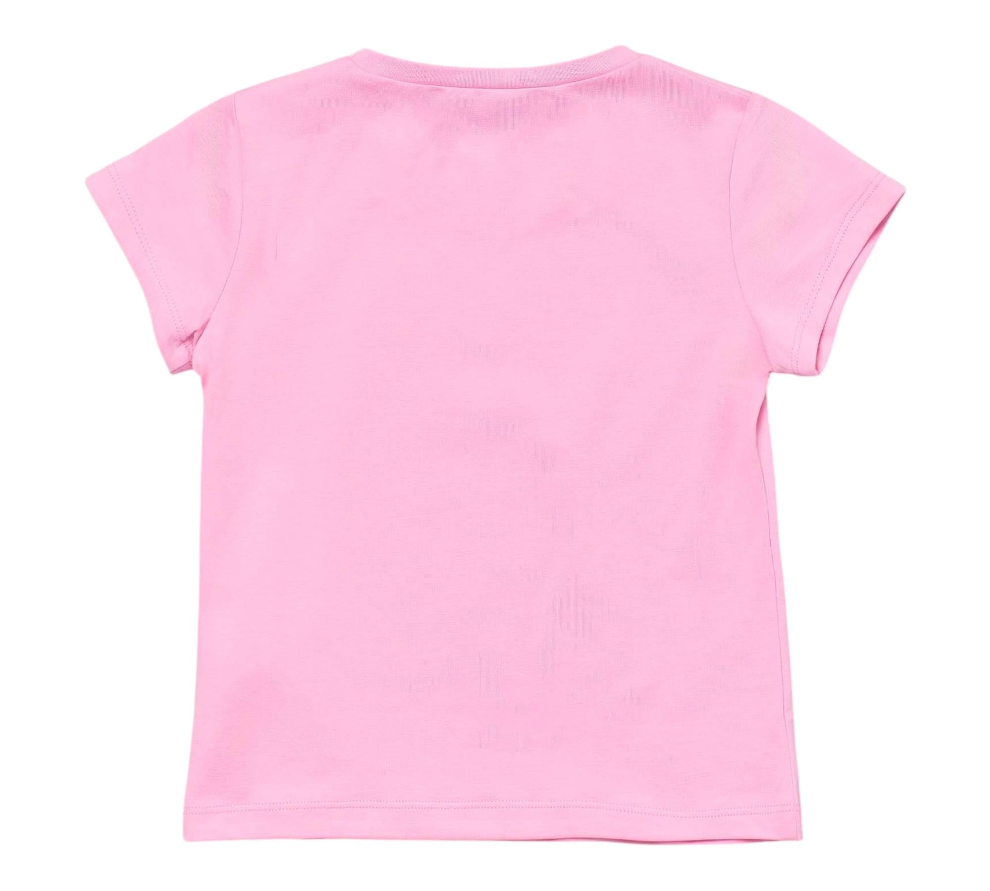 Liu Jo T-Shirt Girocollo Tinta Unita con Brillantini per Bambina KA5081X ROSA LIU JO 