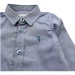 Trussardi Camicia Manica Lunga Tinta Unita per Neonato TIP26094CA AZZURRO POLVERE TRUSSARDI 