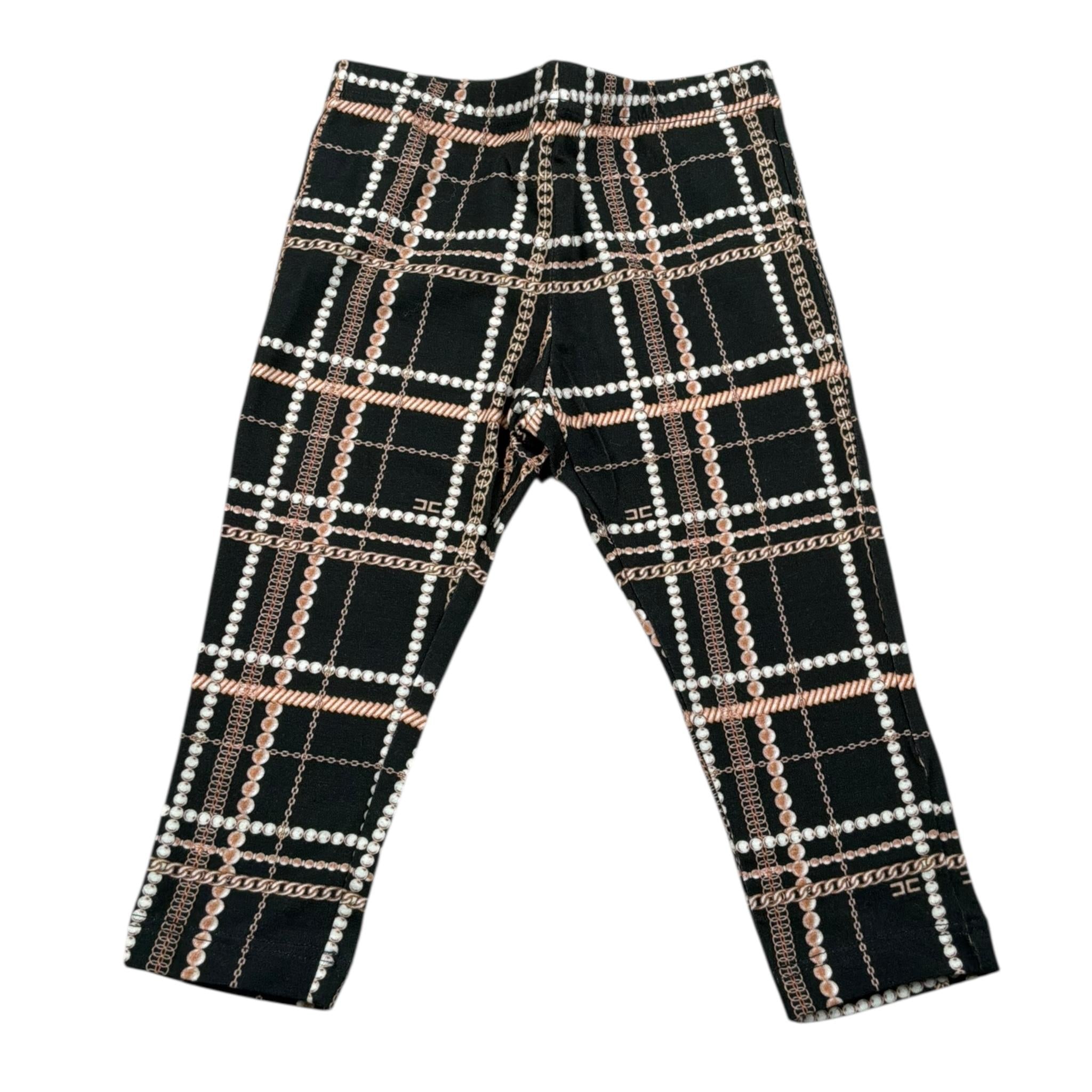 Elisabetta Franchi Leggins Tinta Unita Stampa Fantasia per Bambino EGPA35J NERO ELISABETTA FRANCHI 