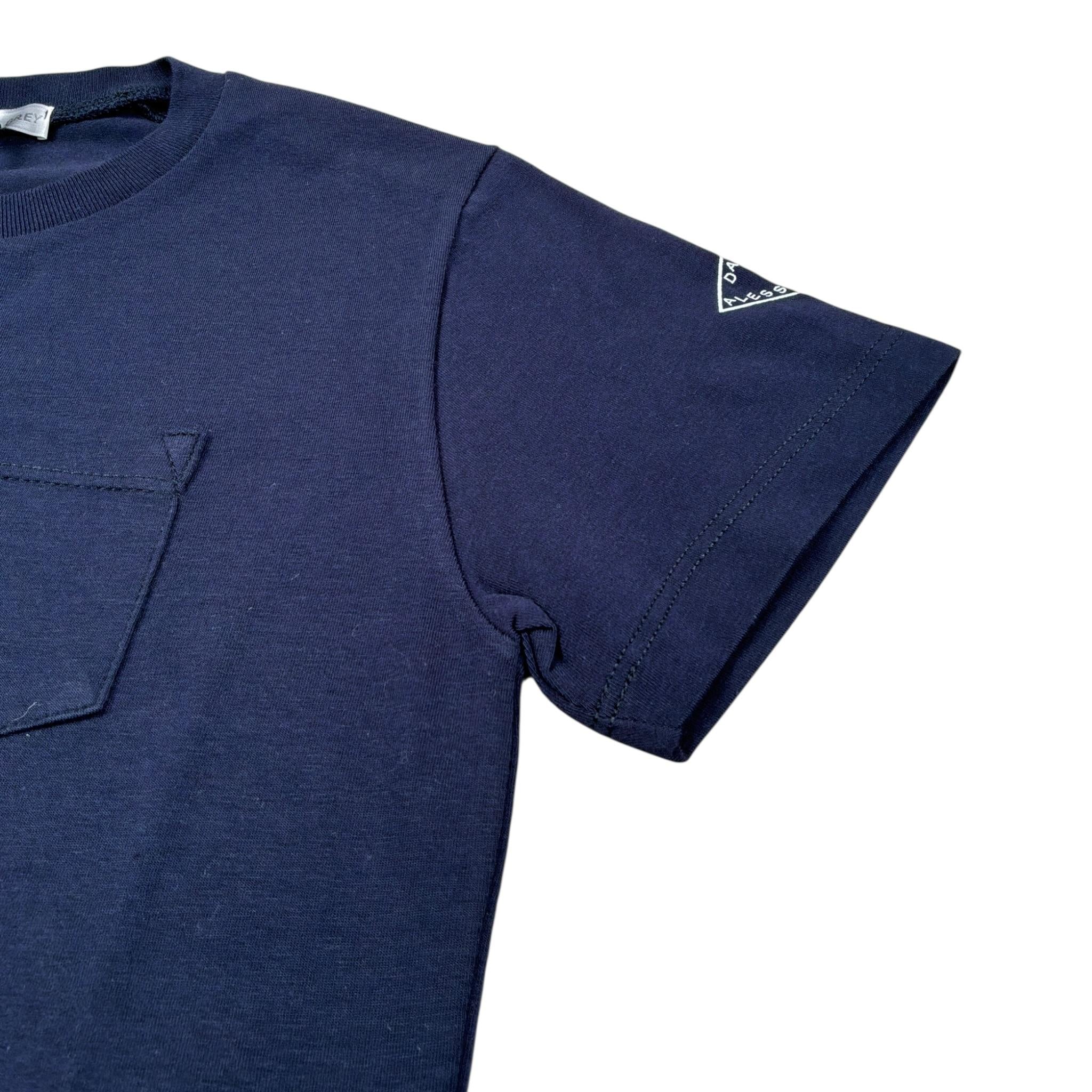 Daniele Alessandrini T-Shirt Girocollo tinta unita con Stampe Blu per Bambino 1236M0333 BLU DANIELE ALESSANDRINI 