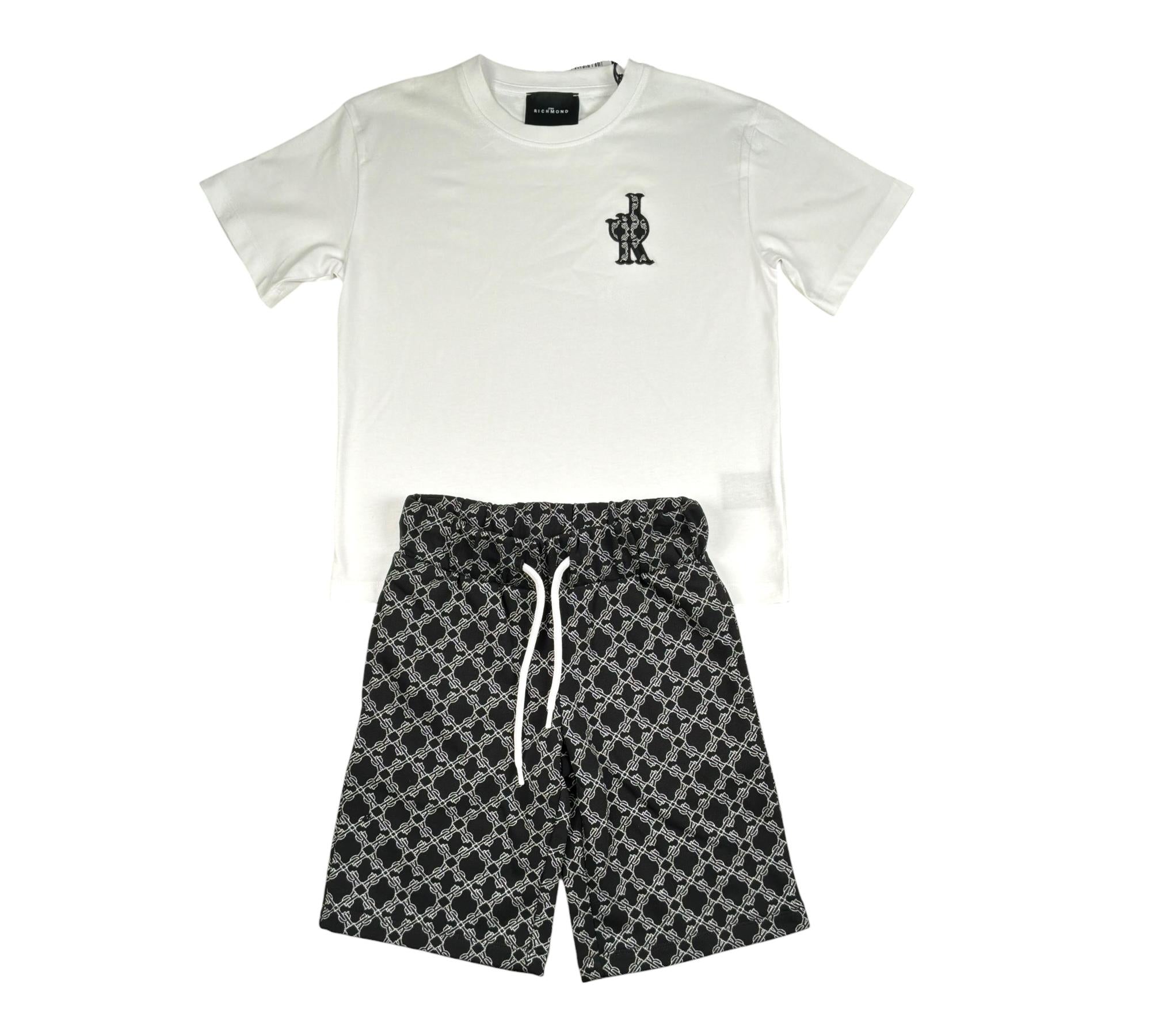 John Richmond Completo 2 Pezzi T-Shirt-Bermuda  per Bambino RBP26078CJ BIANCO JOHN RICHMOND 