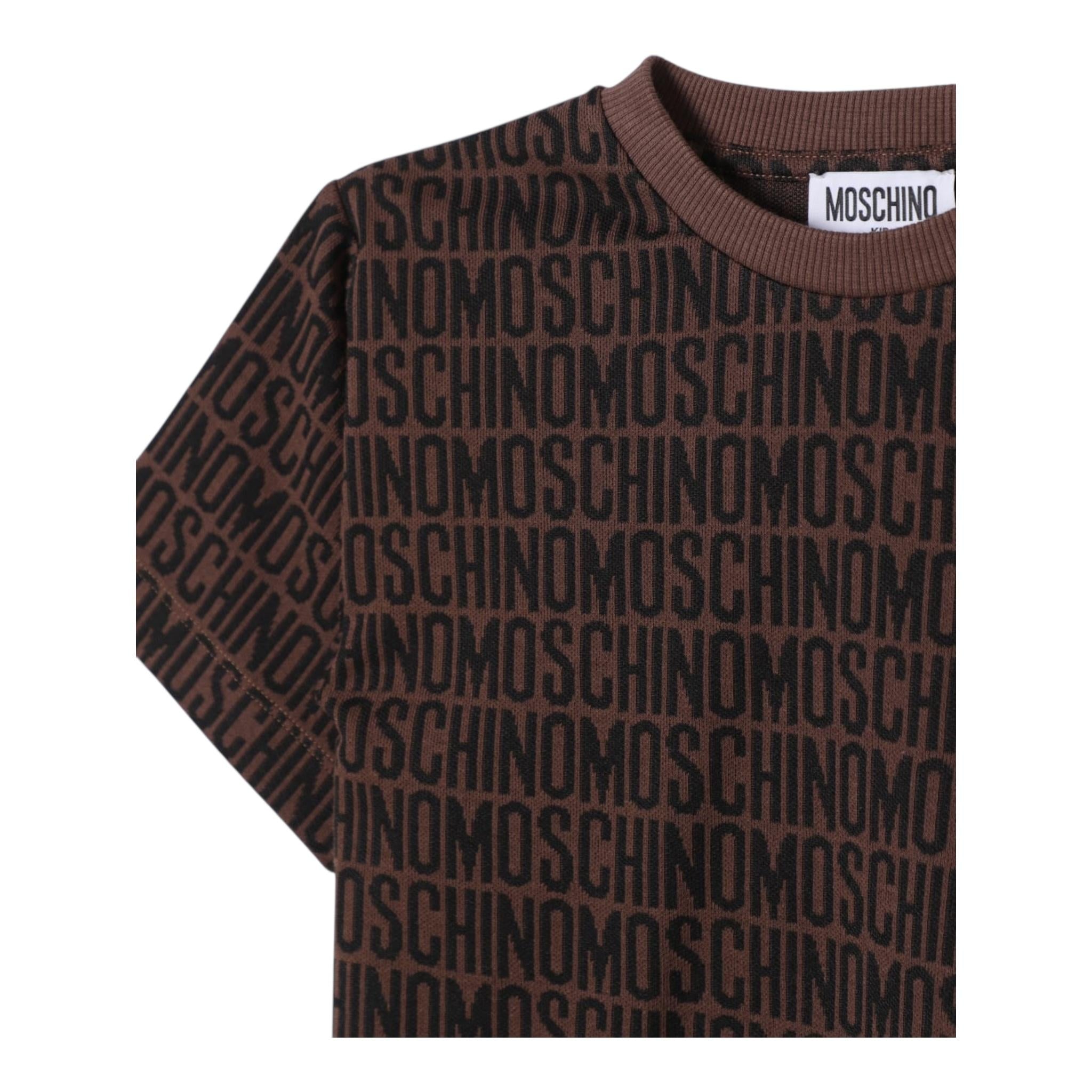 Moschino T-Shirt Girocollo Logata per Neonato M8M032 MARRONE MOSCHINO 