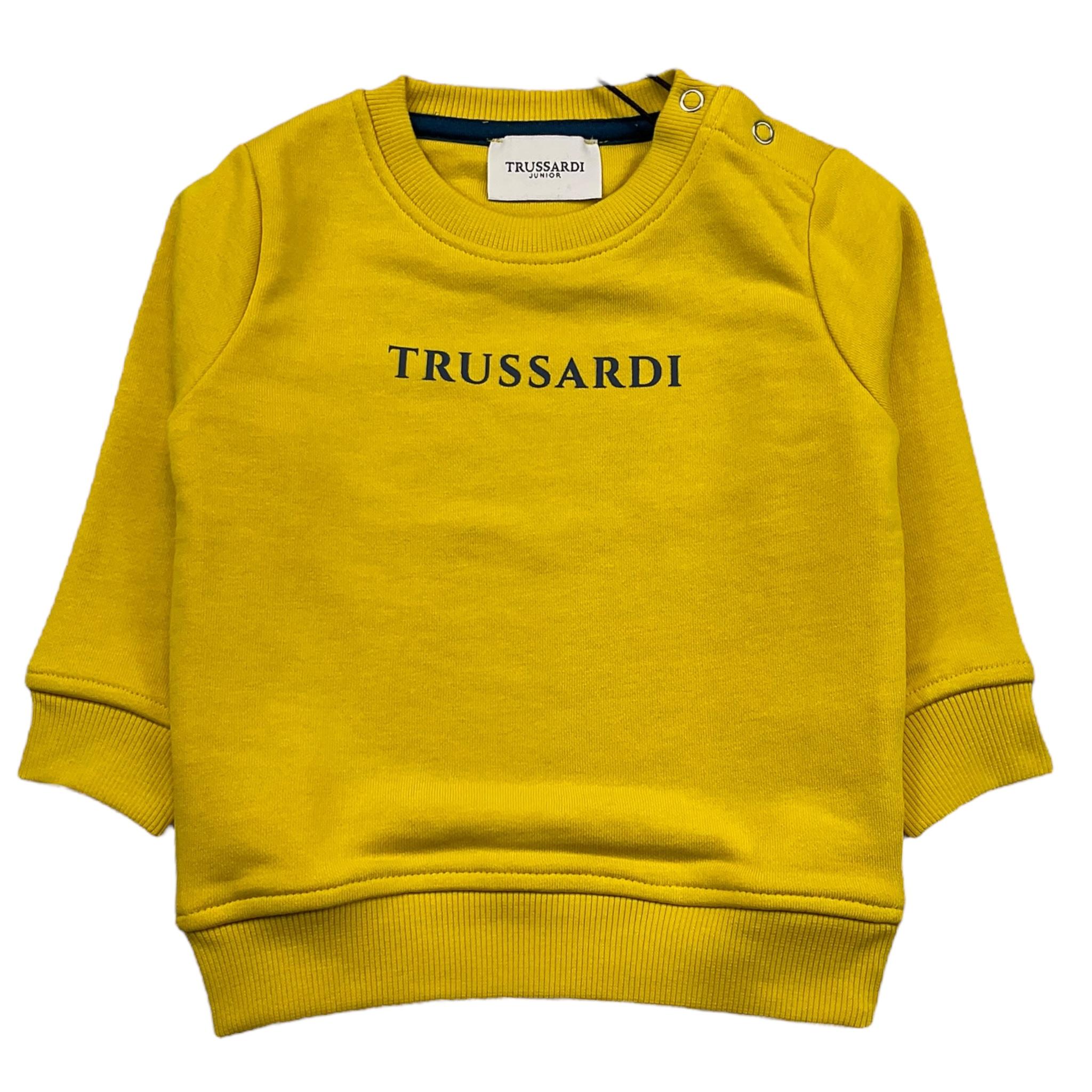TRUSSARDI felpa chiusa girocollo tinta unita con stampa Giallo per Neonato TIA24086FEN GIALLO TRUSSARDI 