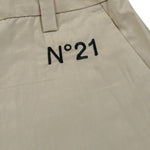 N°21 Short Tinta Unita con Logo per Bambina N2101D BEIGE N°21 