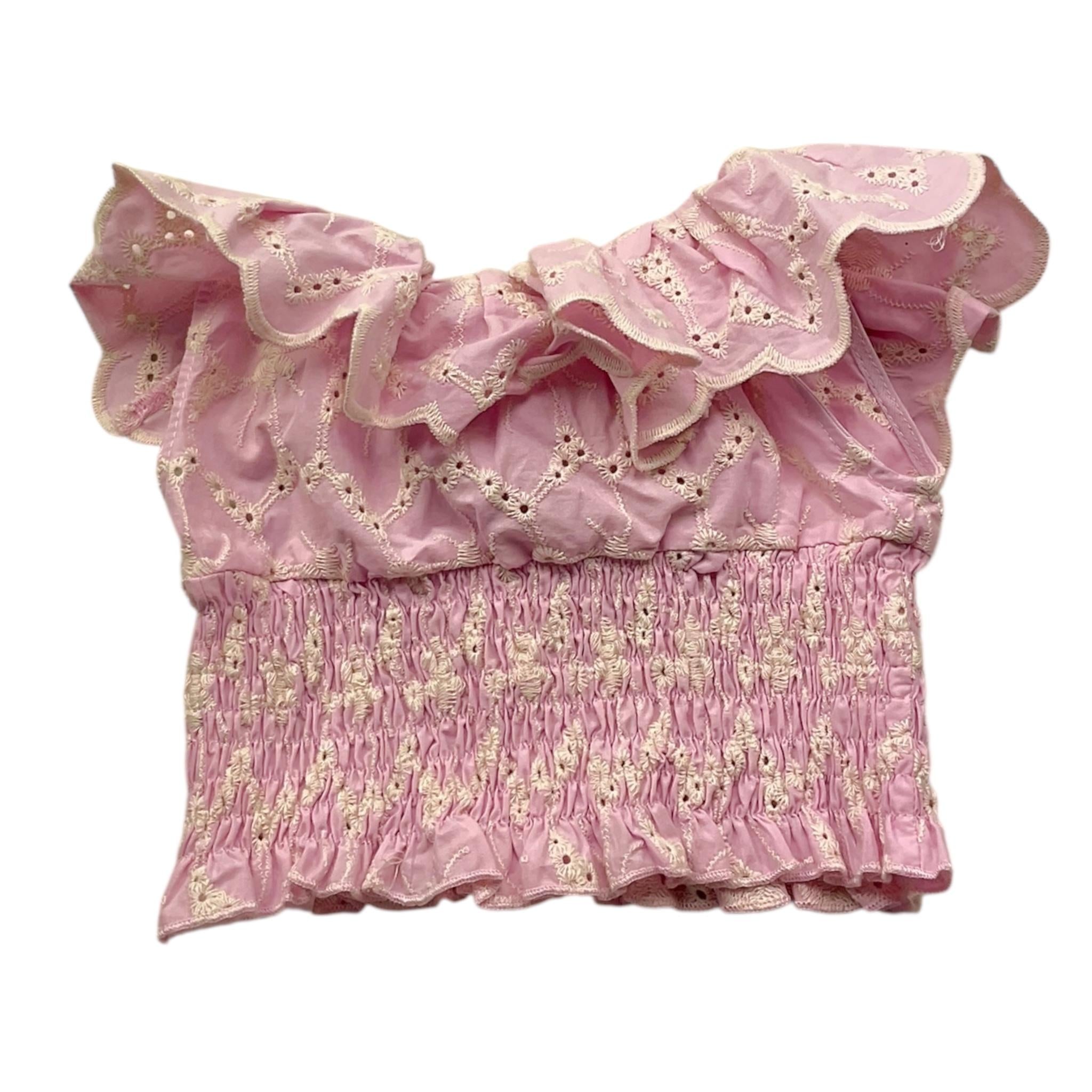 U+È Top Tinta Unita Traforato per Neonata UE1783 ROSA U+è 