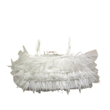Please Top Tinta Unita con Balze per Bambina MO06032G73 BIANCO PLEASE 