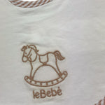 Le Bebe' Bavetta Tinta Unita con Stampa per Neonato LBB4909 BIANCO LE BEBE' 