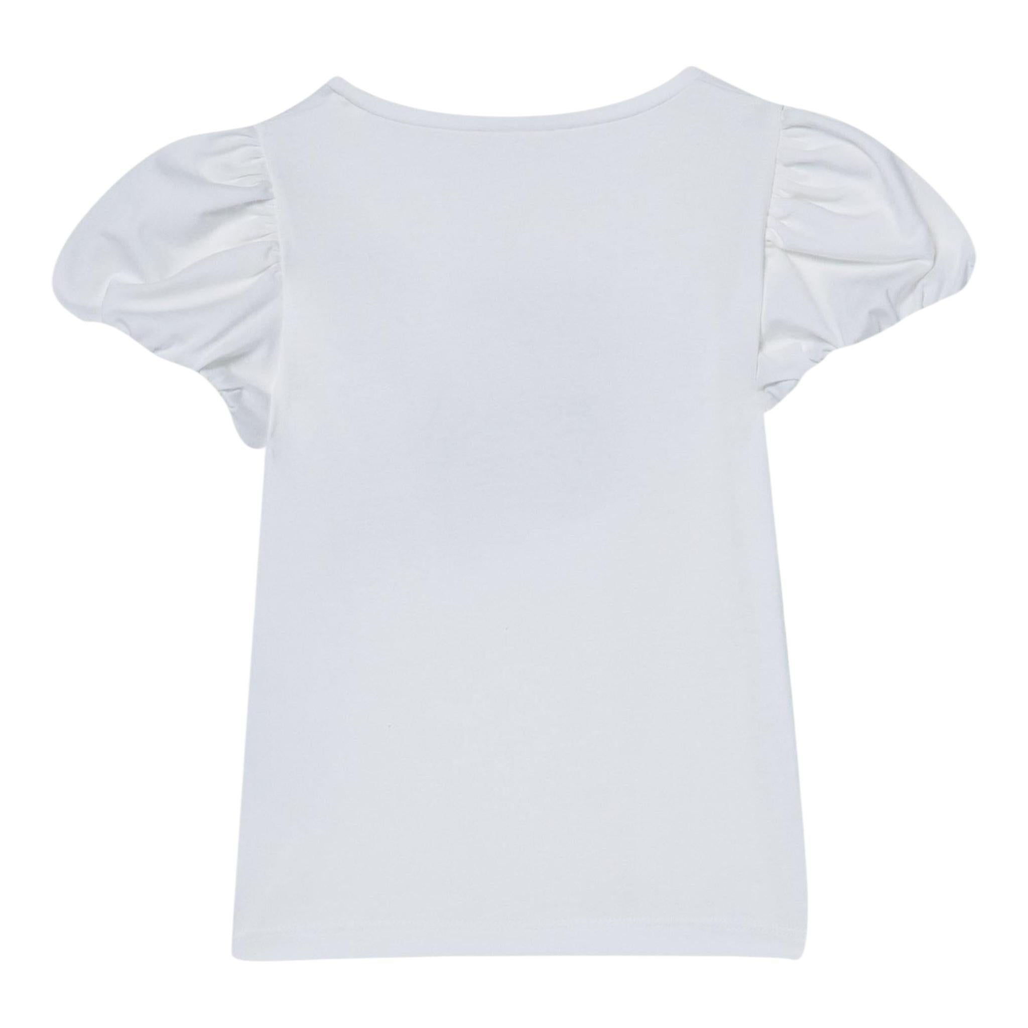 Liu Jo T-Shirt Girocollo Tinta Unita con Stampa per Bambina KA5041 BIANCO LIU JO 