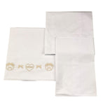 LE BEBE' set 3 pezzi lenzuola tinta unita cn ricami Bianco per Neonata LBG5941 BIANCO LE BEBE' 