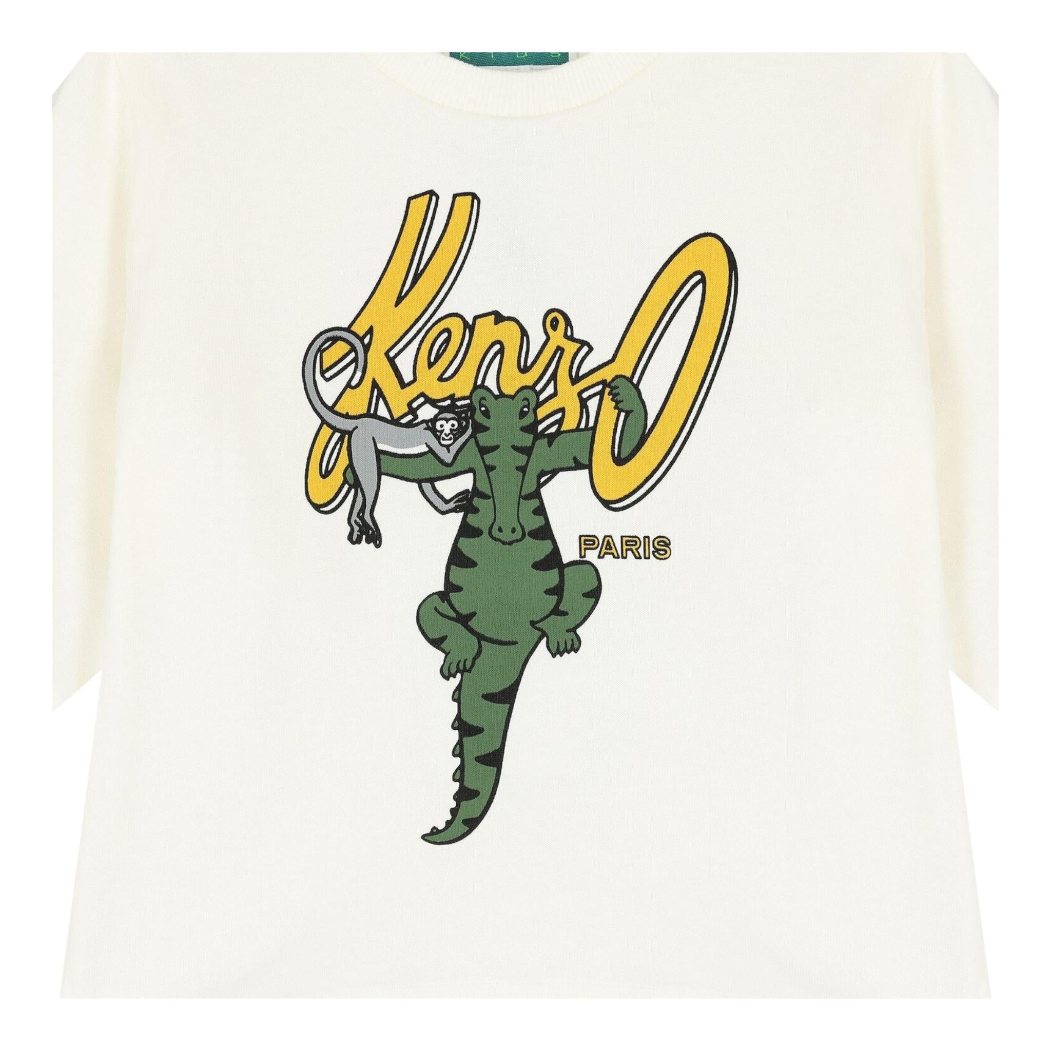 KENZO shirt girocollo tinta unita con stampa Bianco per Bambino K60522 BIANCO KENZO 