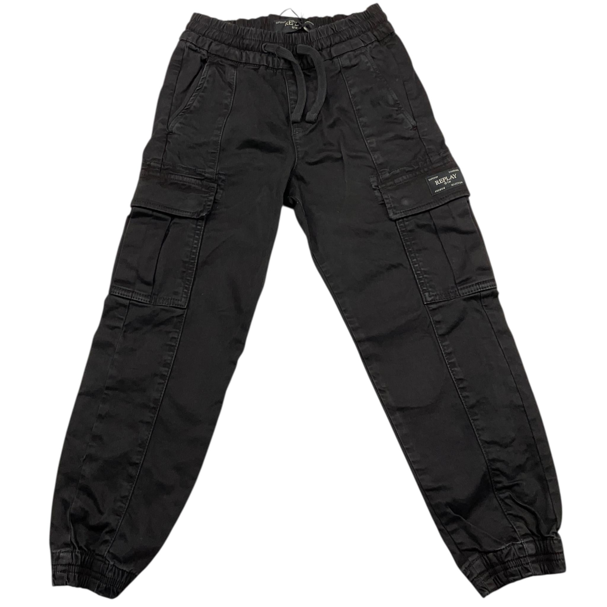 REPLAY pantalone tinta unita con elastico in vita Nero per Bambino SB9085 NERO REPLAY 