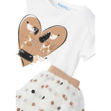 Mayoral Completo 2 Pezzi T-Shit-Gonna Bicolore Bianco per Bambina 3946X BIANCO MAYORAL 