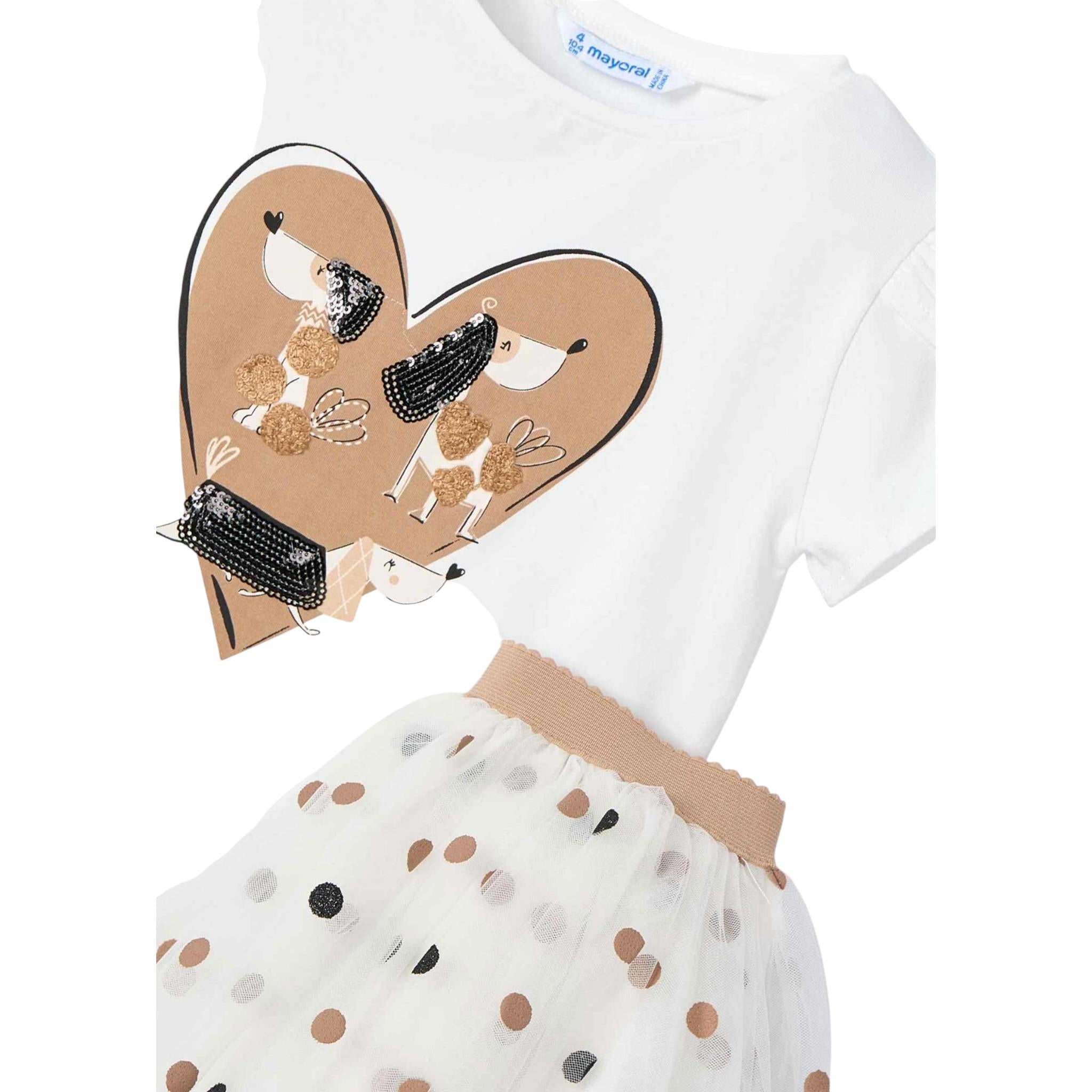 Mayoral Completo 2 Pezzi T-Shit-Gonna Bicolore Bianco per Bambina 3946X BIANCO MAYORAL 