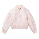 Stella Mccartney Felpa Tinta Unita Con Zip E Applicazioni Rosa Per Bambina