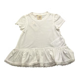 Caffe' D'Orzo T-Shirt Girocollo Tinta Unita con Ricami per Bambina ZW8A31 BIANCO CAFFE' D'ORZO 