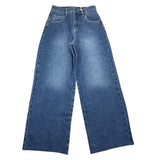 DOU DOU jeans tinta unita con girovita regolabile modello palazzo Blu per Bambina DV6P50 BLU DOU DOU 