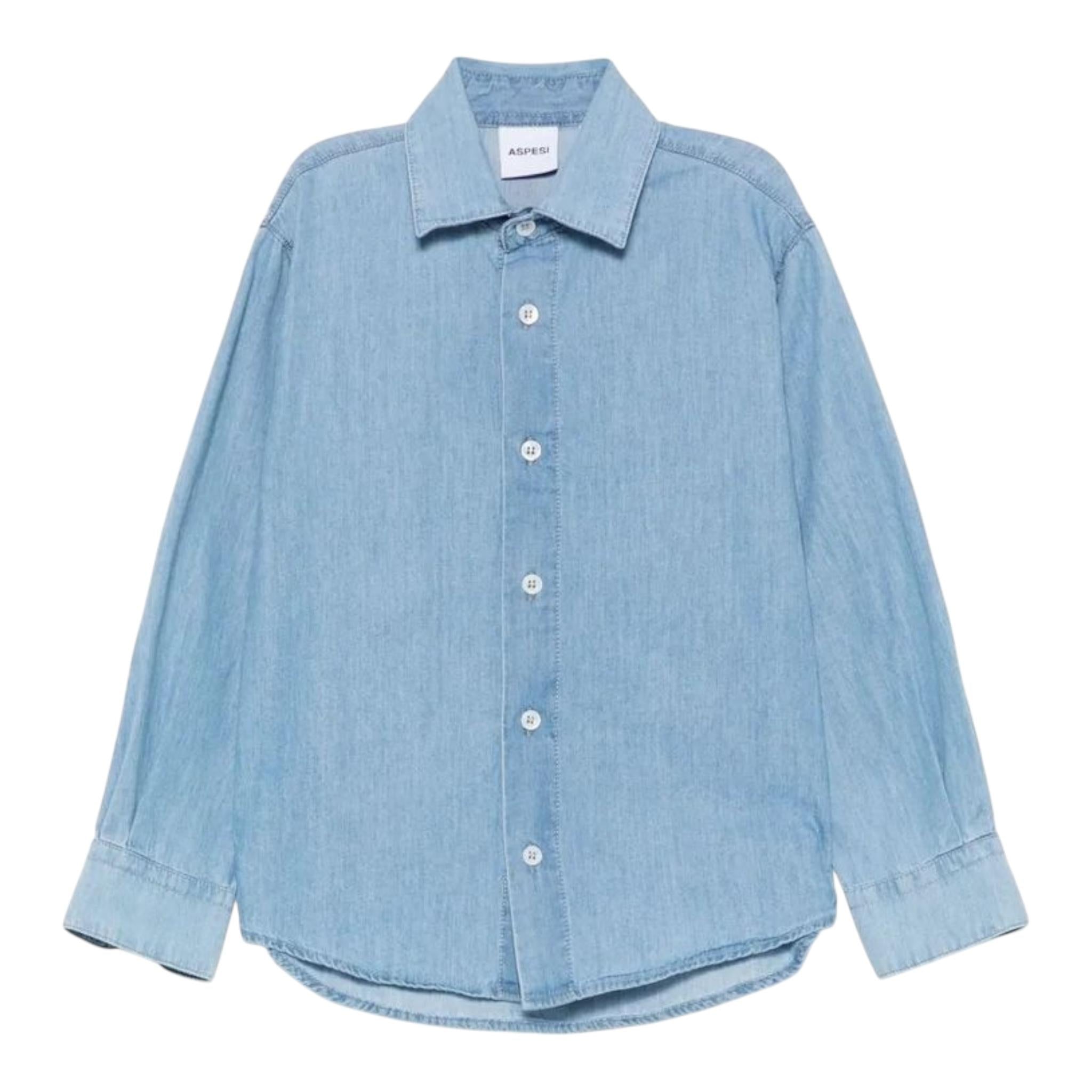 Aspesi Camicia Tinta Unita In Denim per Bambino S25046CLJ0043 AZZURRO ASPESI 