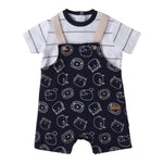 Minibanda Pagliaccetto Mezza Manica Finta T-Shirt per Neonato 3B687 BLU MINIBANDA 