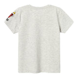 Name.It T-Shirt Girocollo Tinta Unita Con Stampa In Contrasto Grigio Per Bambino