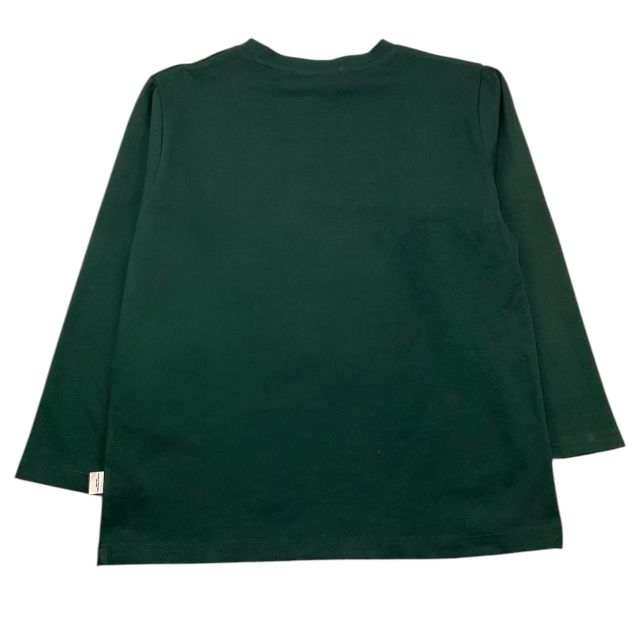 PAOLO PECORA shirt girocollo tinta unita con logo Verde per Bambino PP4131 VERDE PAOLO PECORA 