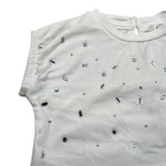 M+E' T-Shirt Girocollo Tinta Unita con Brillantini per Bambina UE1821J BIANCO M+E' 