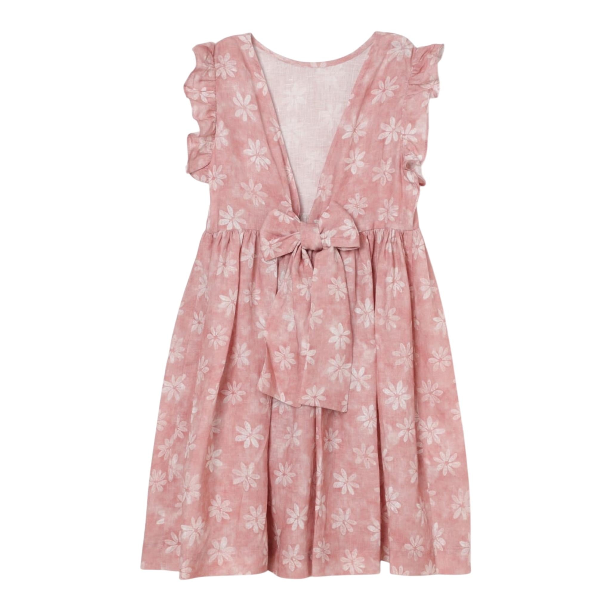 Il Gufo Abito Giromanica Tinta Unita con Fantasia Fiori per Neonata P25VM775L4002N ROSA IL GUFO 